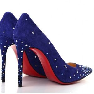 💎NEW💎Jeweled Christian Louboutin Veau Velours Gravitanita 100 pumps Size 38.5